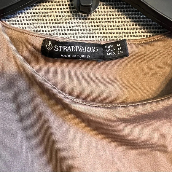 Stradivarius Nude Beige High Neck Bodysuit Neutral Medium Seamless Body Tan - Picture 4 of 4